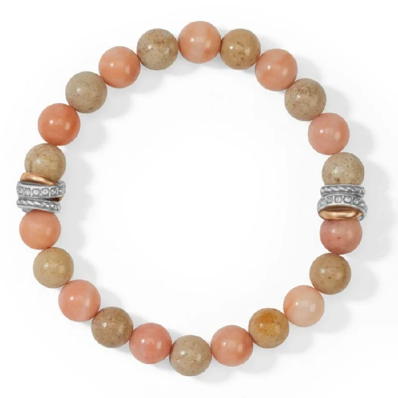 Pink quartz bangles-Neptune's Rings Blush Stretch Bracelet