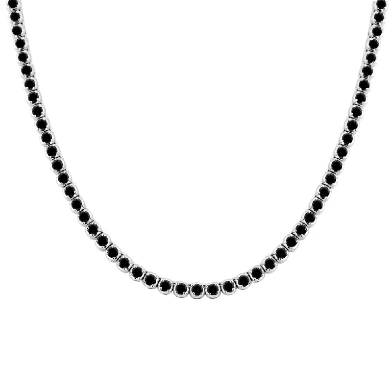 Multi-layer necklaces-Auriya 9 carat TW Black Diamond Tennis Necklace 14k Gold - 16-inch (I1-I2)