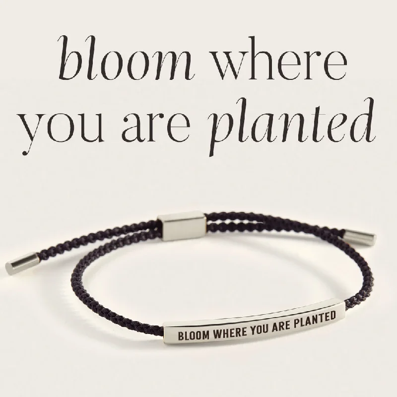 Polished word bangles-Bloom Where You Are Planted Inspire Bracelet