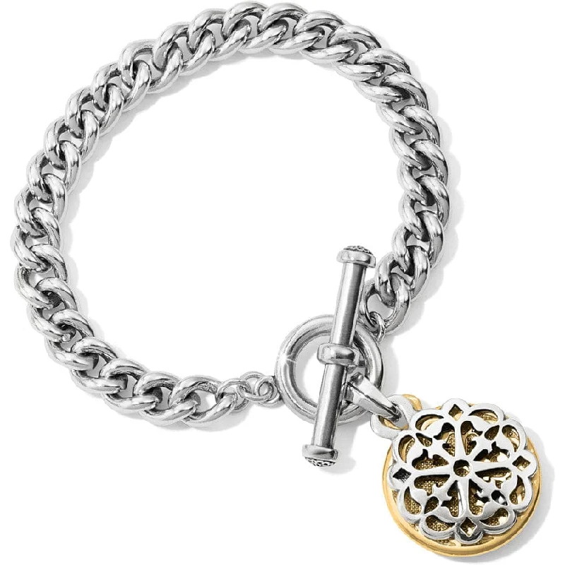 Faith charm bangles-Ferrara Two Tone Toggle Bracelet