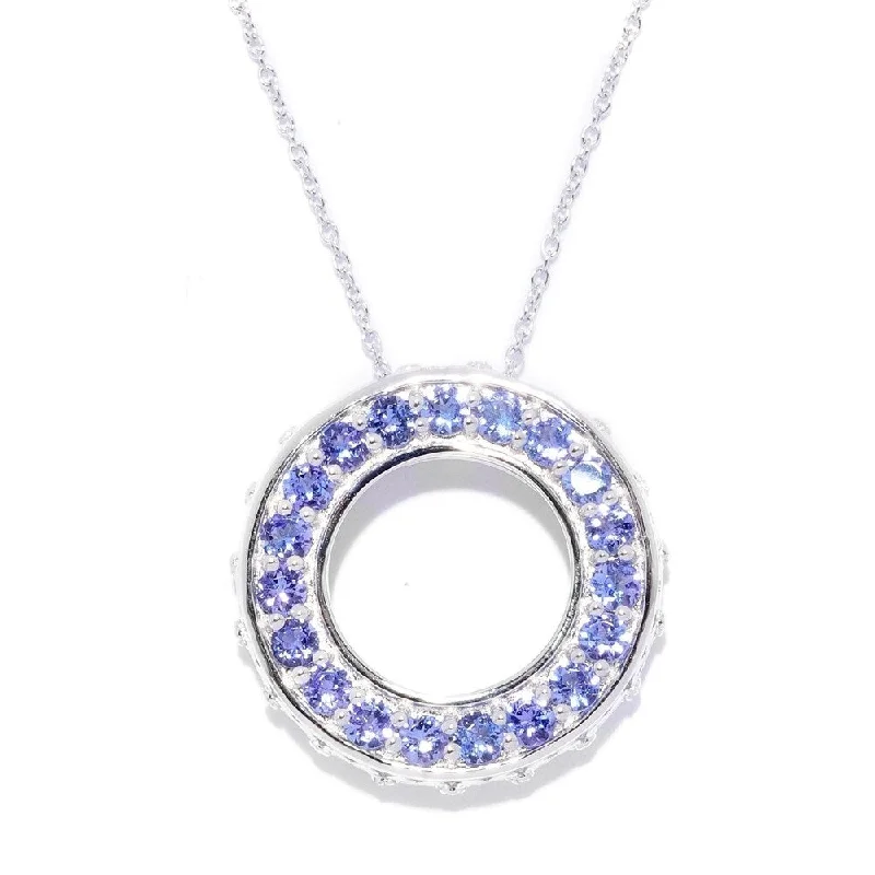 Round pendant necklaces-Exotic Tanzanite Circle of Life Necklace