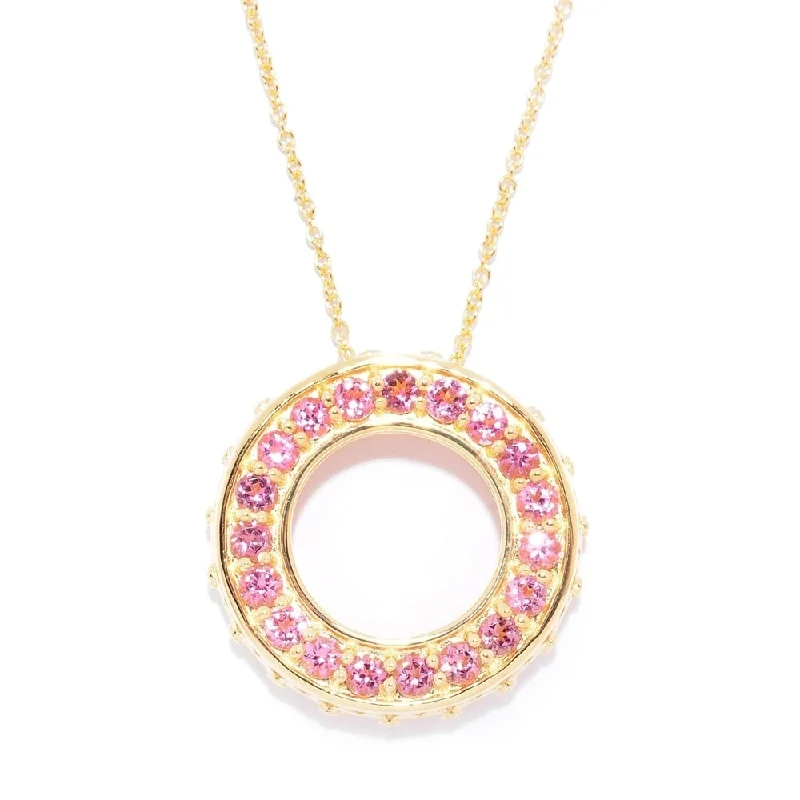 Polished name necklaces-Exotic Pink Tourmaline Circle of Life Necklace