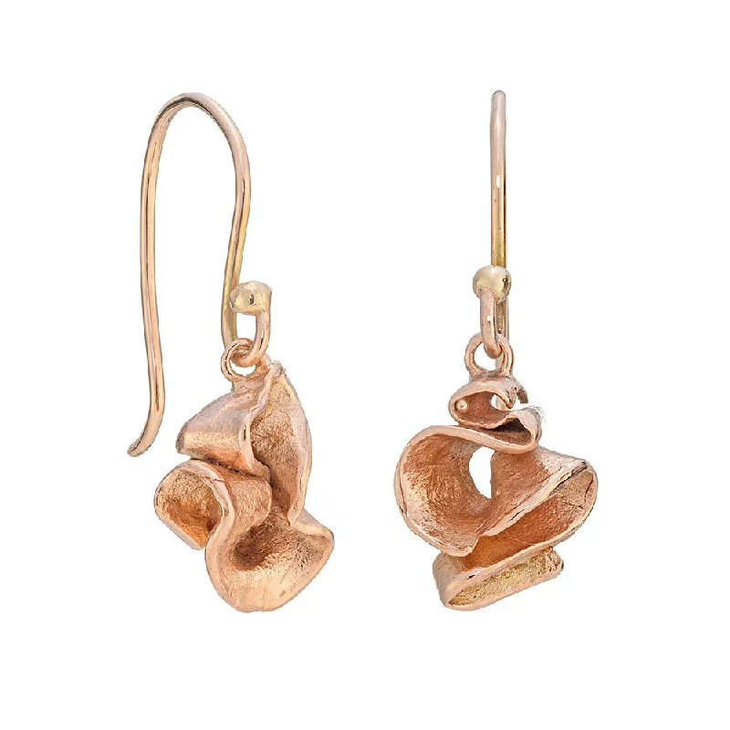 Victorian style earrings-Furl Drops 9ct Rose Gold