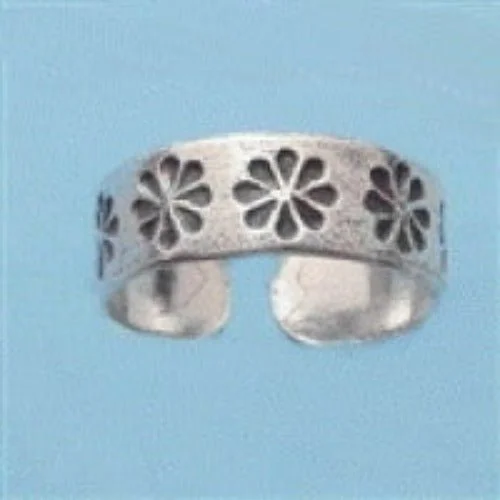 Swirl shape engagement rings-Daisy Sterling Silver Toe Ring