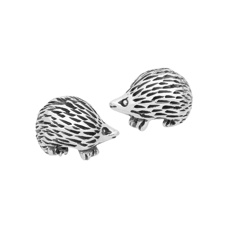 Thick tier earrings-LITTLE HEDGEHOG - Sterling Silver Stud Earrings