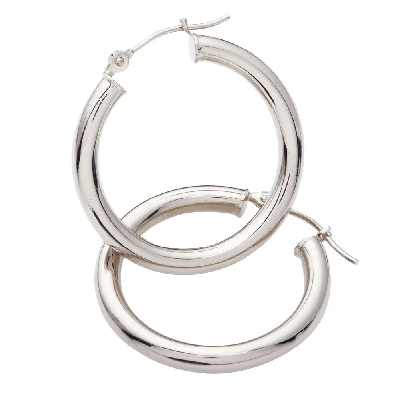 Swirl shape earrings-14k White Gold Hoop Earring Collection