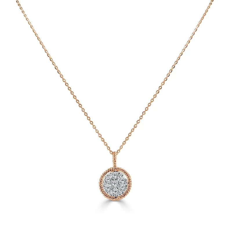 Neat-line necklaces-Joelle Diamond Circle 14K Gold Necklace 1/2ct TDW