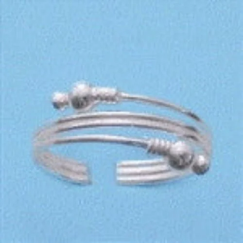 Baroque pearl engagement rings-Wire Ball Sterling Silver Toe Ring