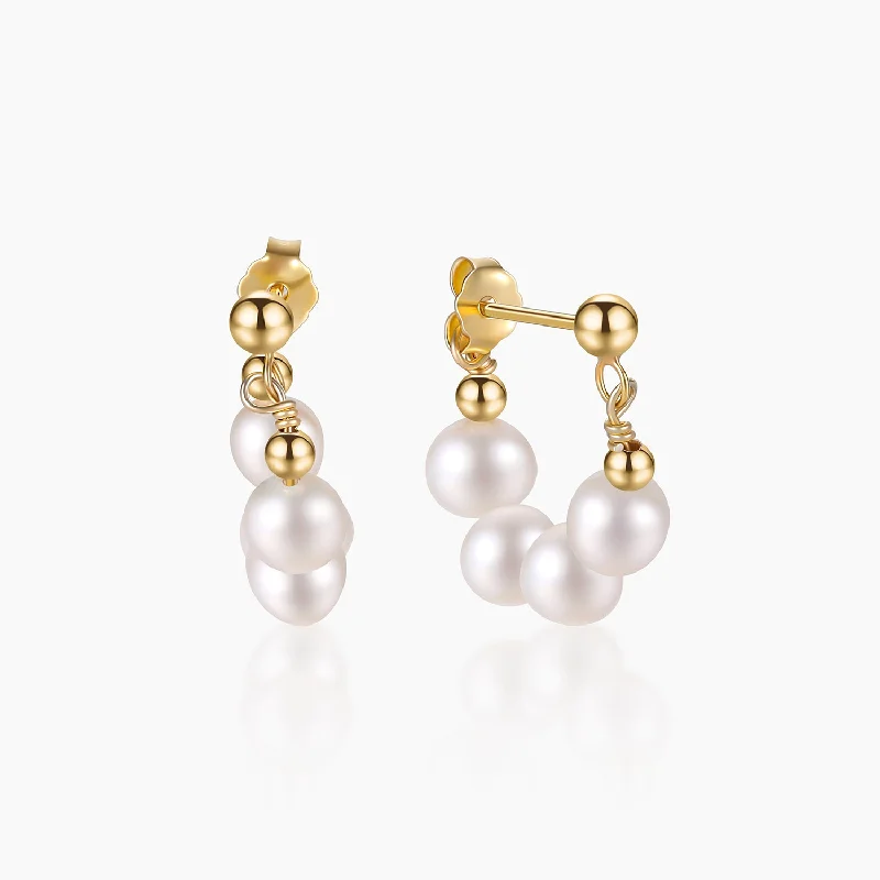 Mystic eye earrings-Gold Plated Baroque Pearl Earrings