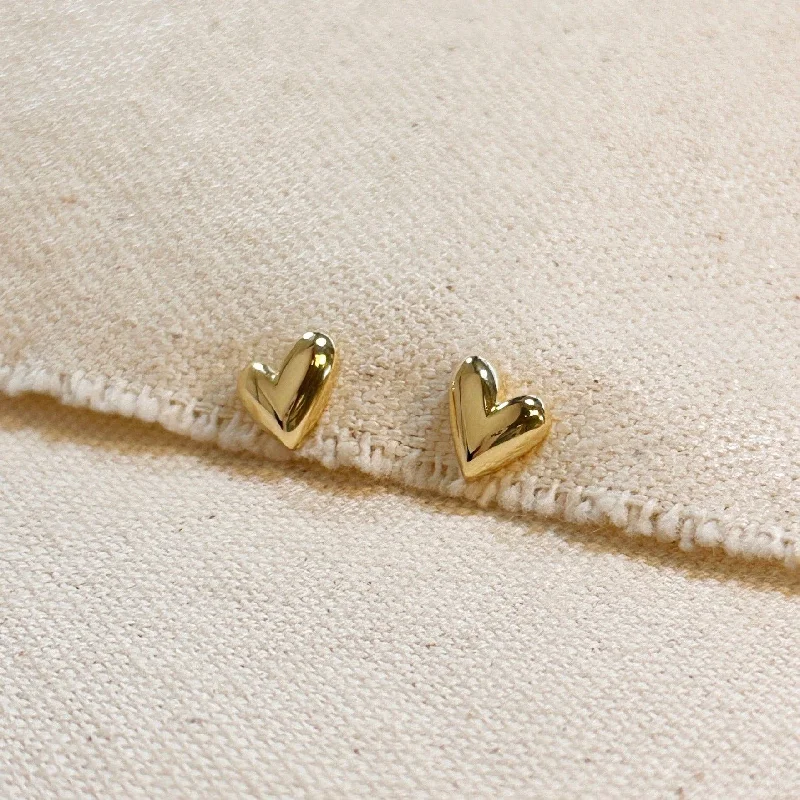 Large hoop earrings-Aster Gold Filled Mini Uneven Heart Stud Earrings