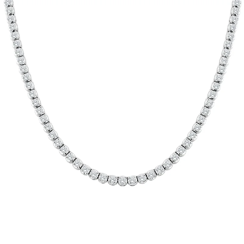 Wave pattern necklaces-Auriya 9 carat TW Round Diamond Tennis Necklace 14k Gold - 18-inch (H-I, I1-I2) - 16-inch