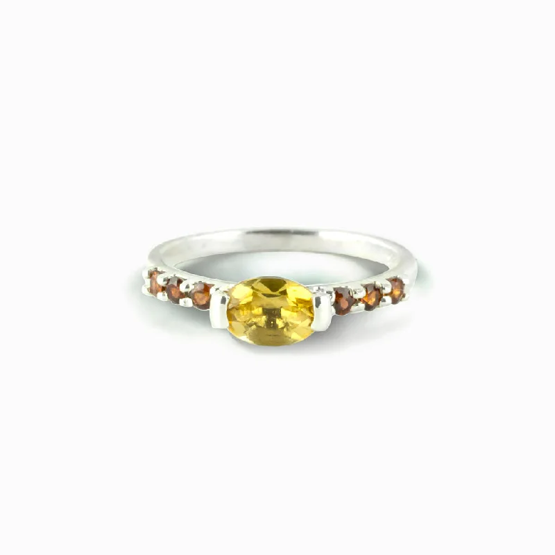 Citrine and Garnet Ring