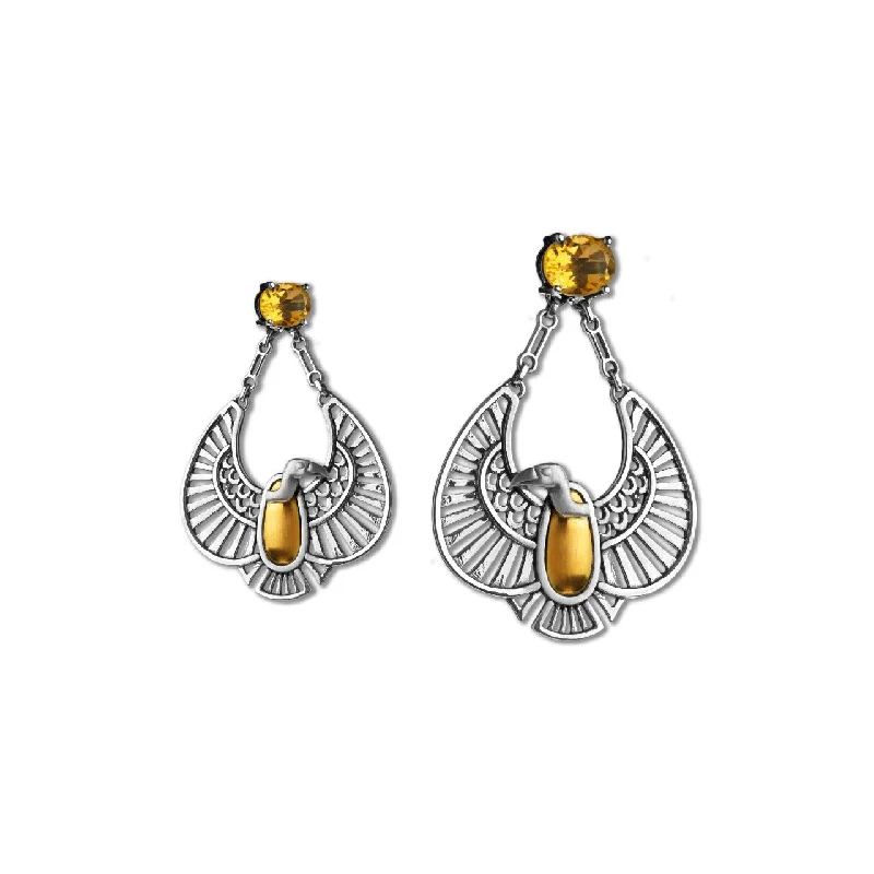 Trekker feather earrings-Nekhbet Vulture Earrings