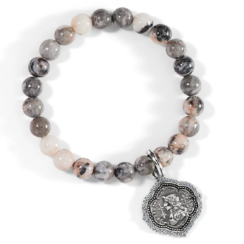 Polished bead bangles-Joan Of Arc Stretch Bracelet