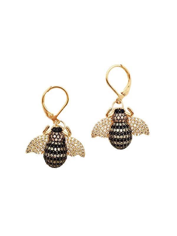 Playful pair earrings-Bzzzzz Bee Earrings