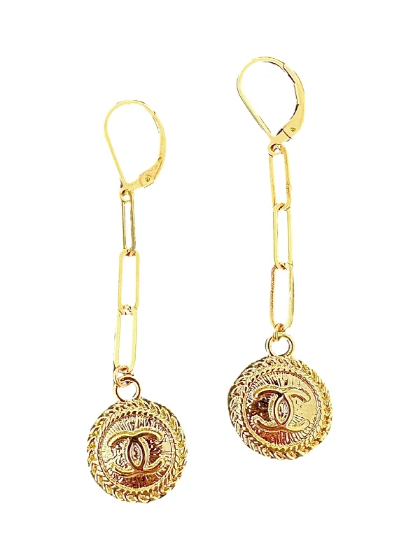 Smooth drop earrings-CC Gold Coin Earrings