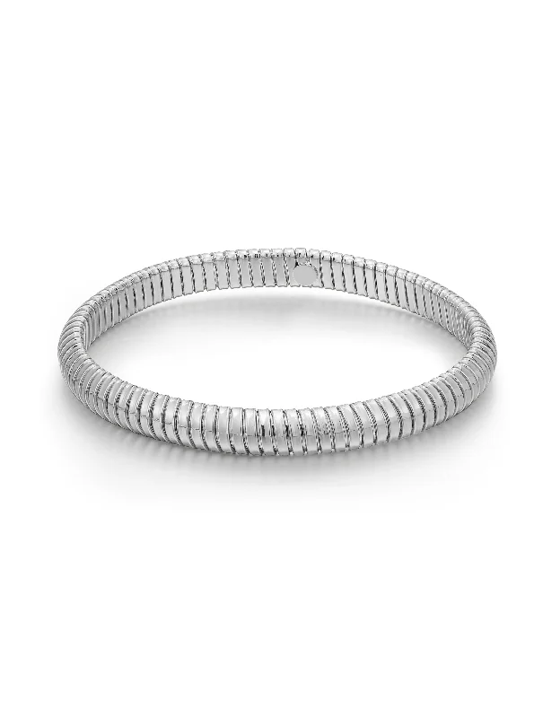 Full moon bangles-Mini Flex Snake Chain Bracelet- Silver