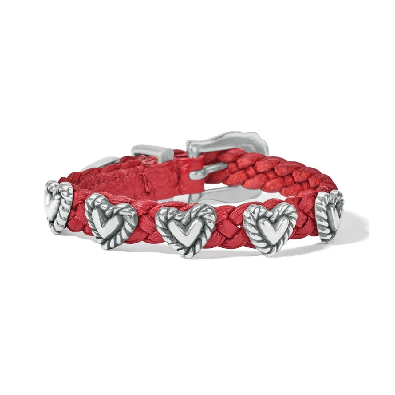 Glossy cuff bangles-Roped Heart Braid Bandit Bracelet