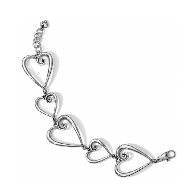 Loop charm bangles-Whimsical Heart Link Bracelet