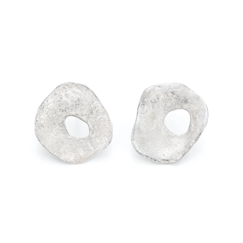 Bold cuff earrings-Holed Hepworth Studs (small)