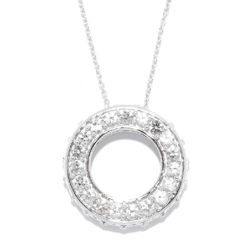 Lily flower necklaces-Exotic White Zircon Circle of Life Necklace