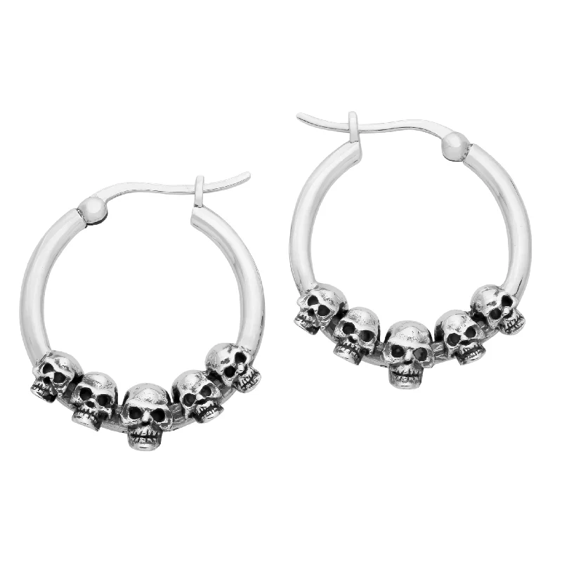 Wide statement earrings-MORTEM - Sterling Silver Hoops