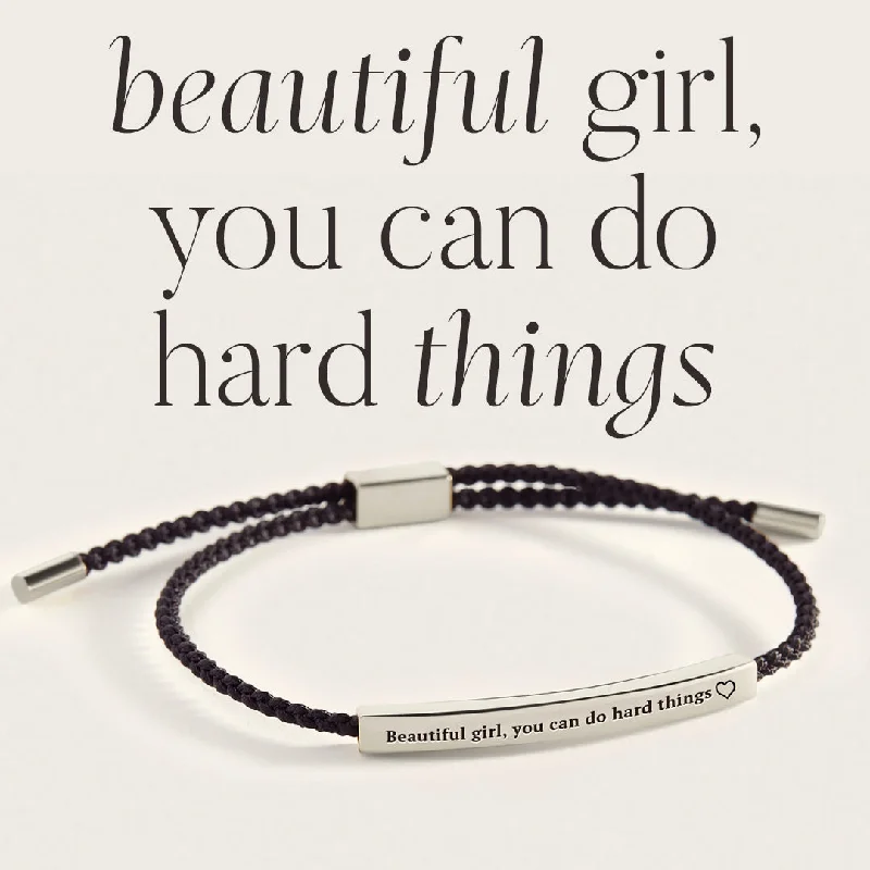 Multi-bead bangles-Beautiful Girl You Can Do Hard Things Inspire Bracelet