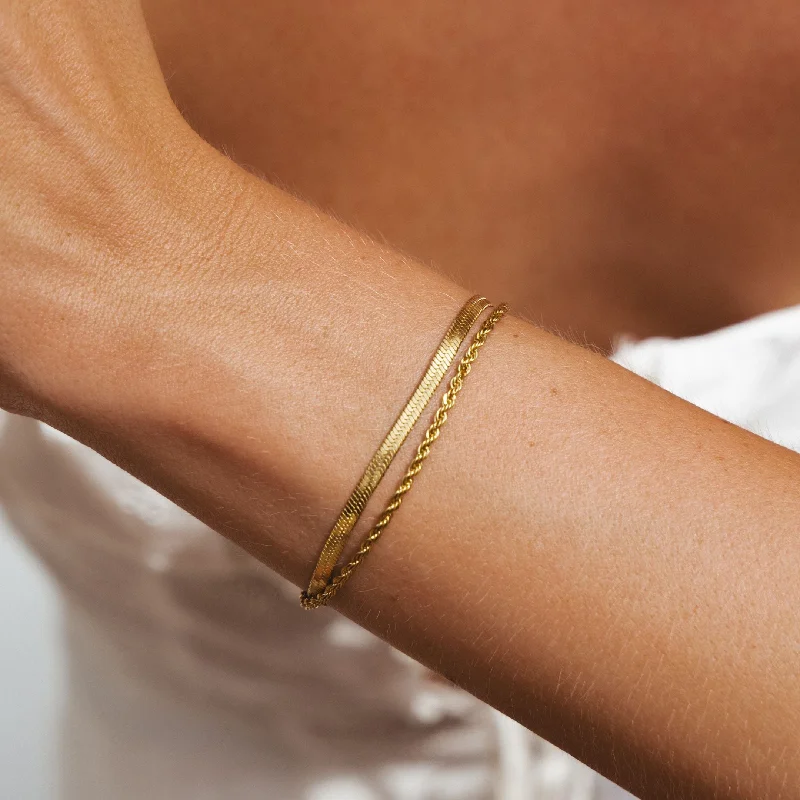 Tide pattern bangles-"Ios" Layered Bracelet