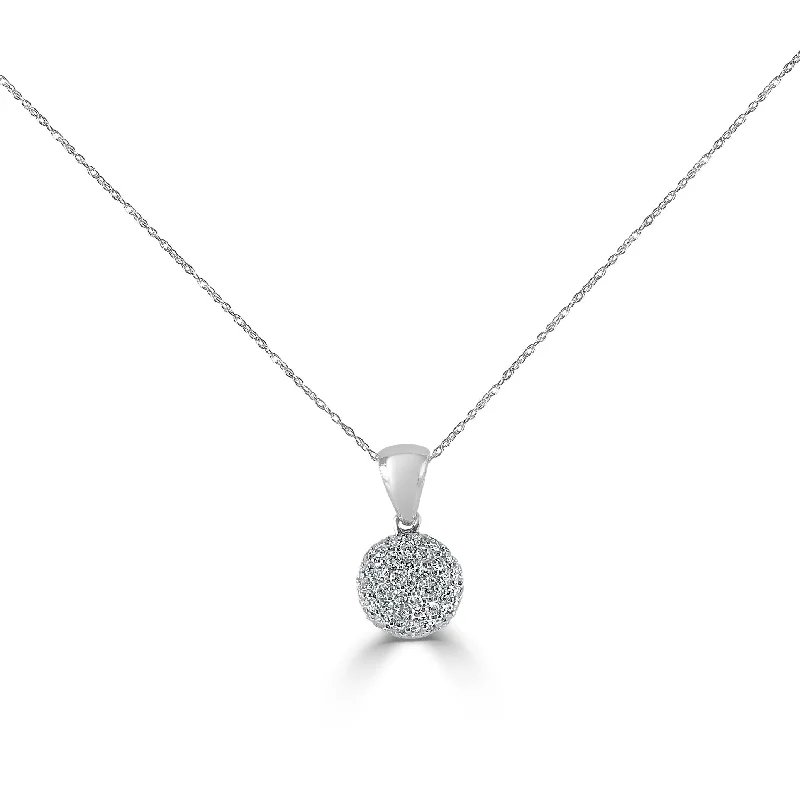 Coiled cord necklaces-Joelle Diamond Pendant Necklace 14K White Gold 3/4 ct - 16''