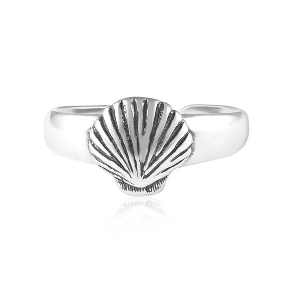 Fox motif engagement rings-Seashell Sterling Silver Toe Ring