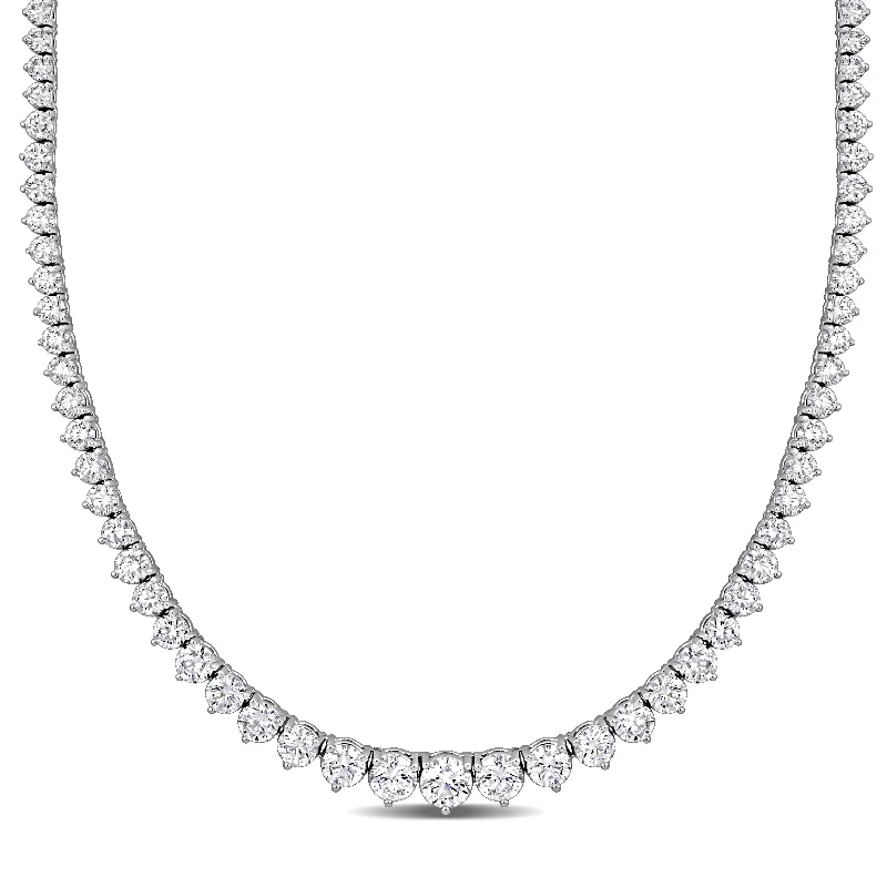 Light wood necklaces-Created Forever 20 5/8ct TDW Diamond Tennis Necklace in 14k White Gold - 17 in