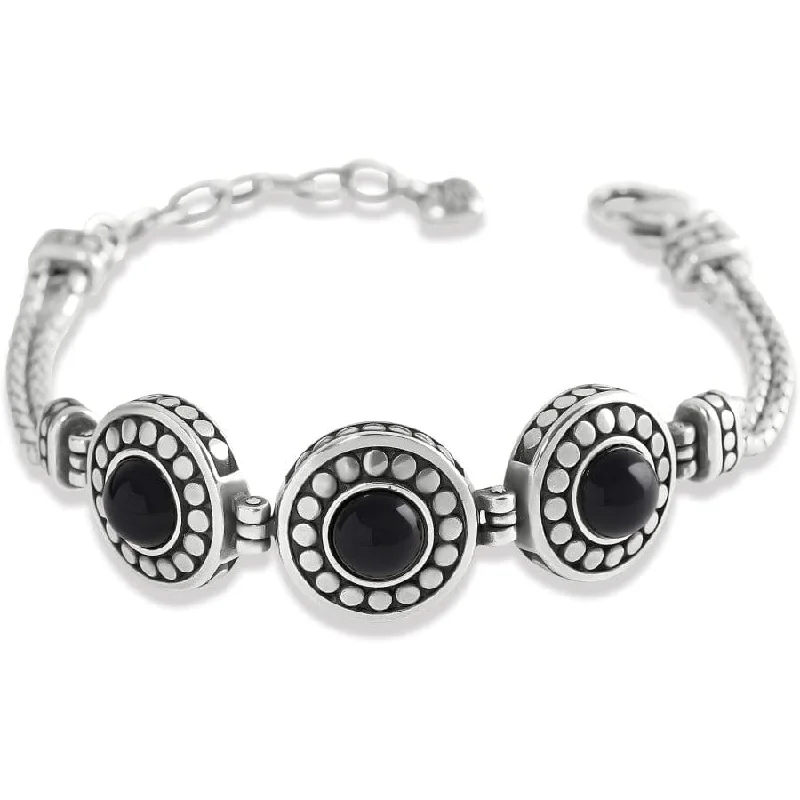 Loop charm bangles-Pebble Dot Onyx Cabochon Reversible Bracelet