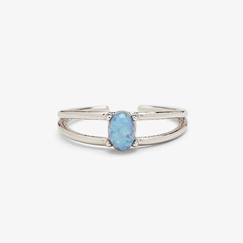 Topaz stone engagement rings-Floating Opal Toe Ring