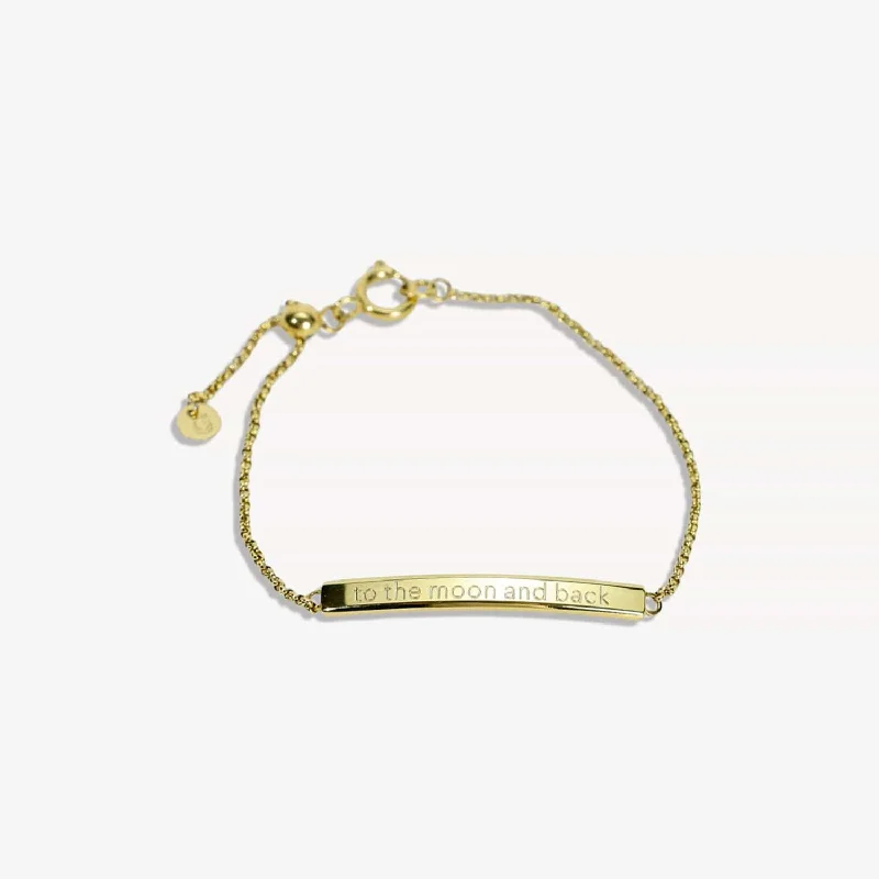 Retro deco bangles-The “To the Moon and Back” Bar Bracelet in Gold