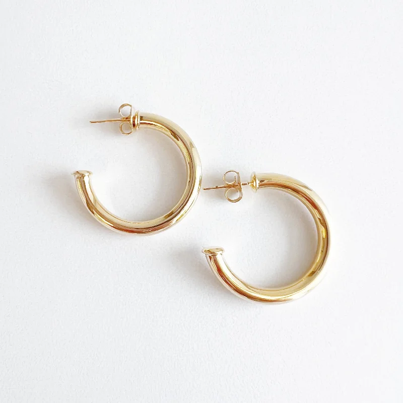 Worn medallion earrings-Nova Tube Hoops Earrings Gold Filled