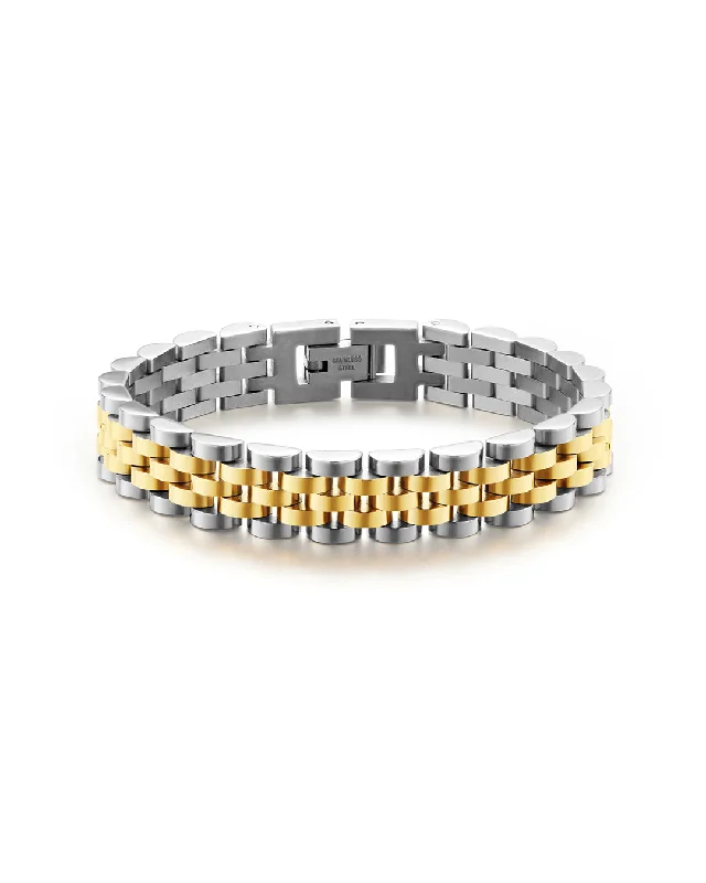 Vivid diamond bangles-Two-Tone Light Flex Bracelet