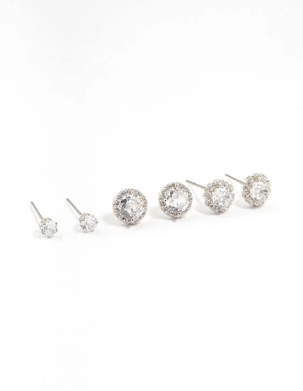 Onyx gem earrings-Multiple Cubic Zirconia Ant Stud Earrings Pack