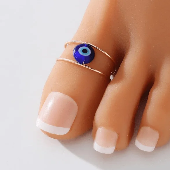 Heart gem engagement rings-Evil Eye Toe Ring