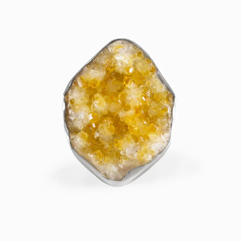 Citrine Druzy Ring