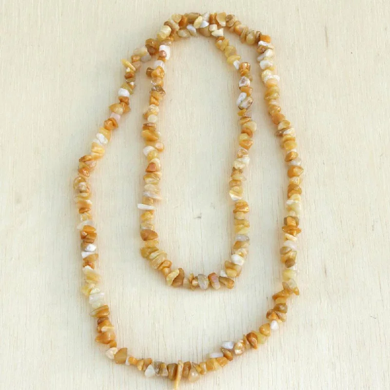 High gloss necklaces-NOVICA Handmade Sunny Beach Calcite Necklace (Brazil)