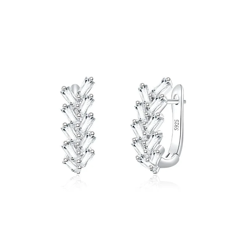 Thin threader earrings-"Delightful Harvest" Huggie Hoops Sterling Silver Earrings