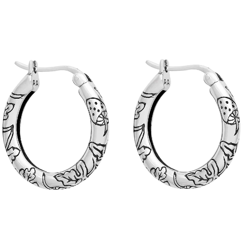 Twine bead earrings-FALL - Sterling Silver Hoops