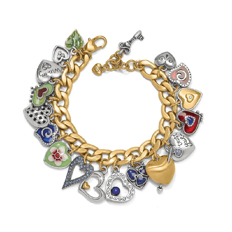 Lily motif bangles-One Heart Color Charm Bracelet