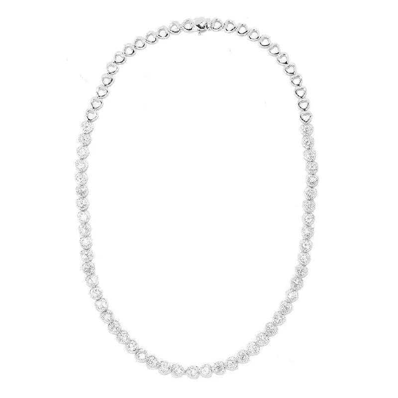 Polished name necklaces-925 Sterling Silver White Natural Zircon Necklace