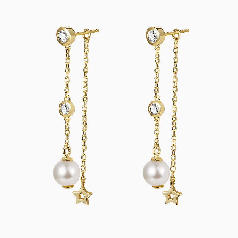 Curved design earrings-Stunning Drop Freshwater Pearl Earring Pendant