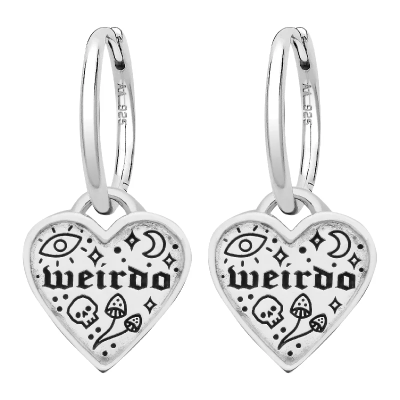 Bead weave earrings-WEIRDO - Sterling Silver Hoops