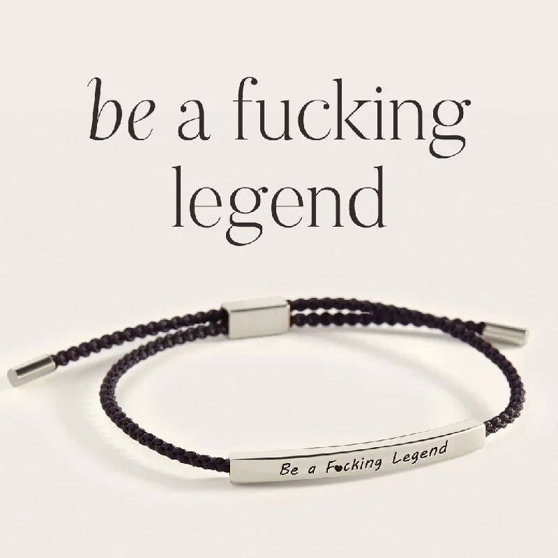 Textured letter bangles-Be a F♥cking Legend Inspire Bracelet