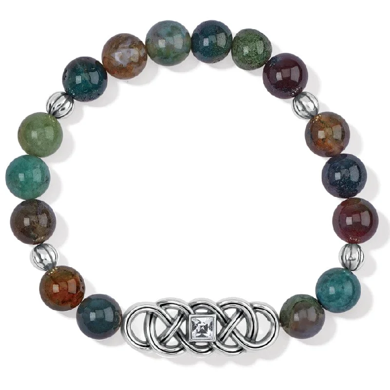 Flat knot bangles-Interlok Lustre Jasper Stretch Bracelet