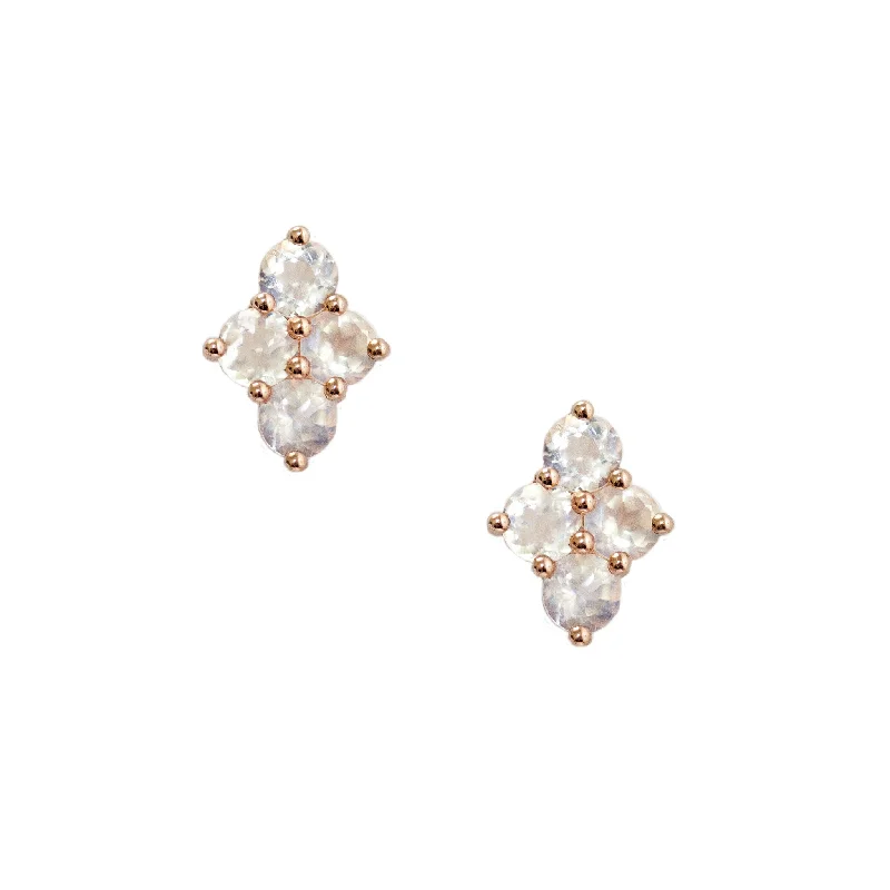 Tide drop earrings-Asher Studs Rose Gold Moonstone