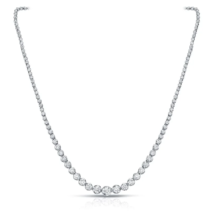 Light wood necklaces-Auriya 13 carat TDW Graduating Diamond Riviera Tennis Necklace 18k White Gold (H-I, VS1-VS2)